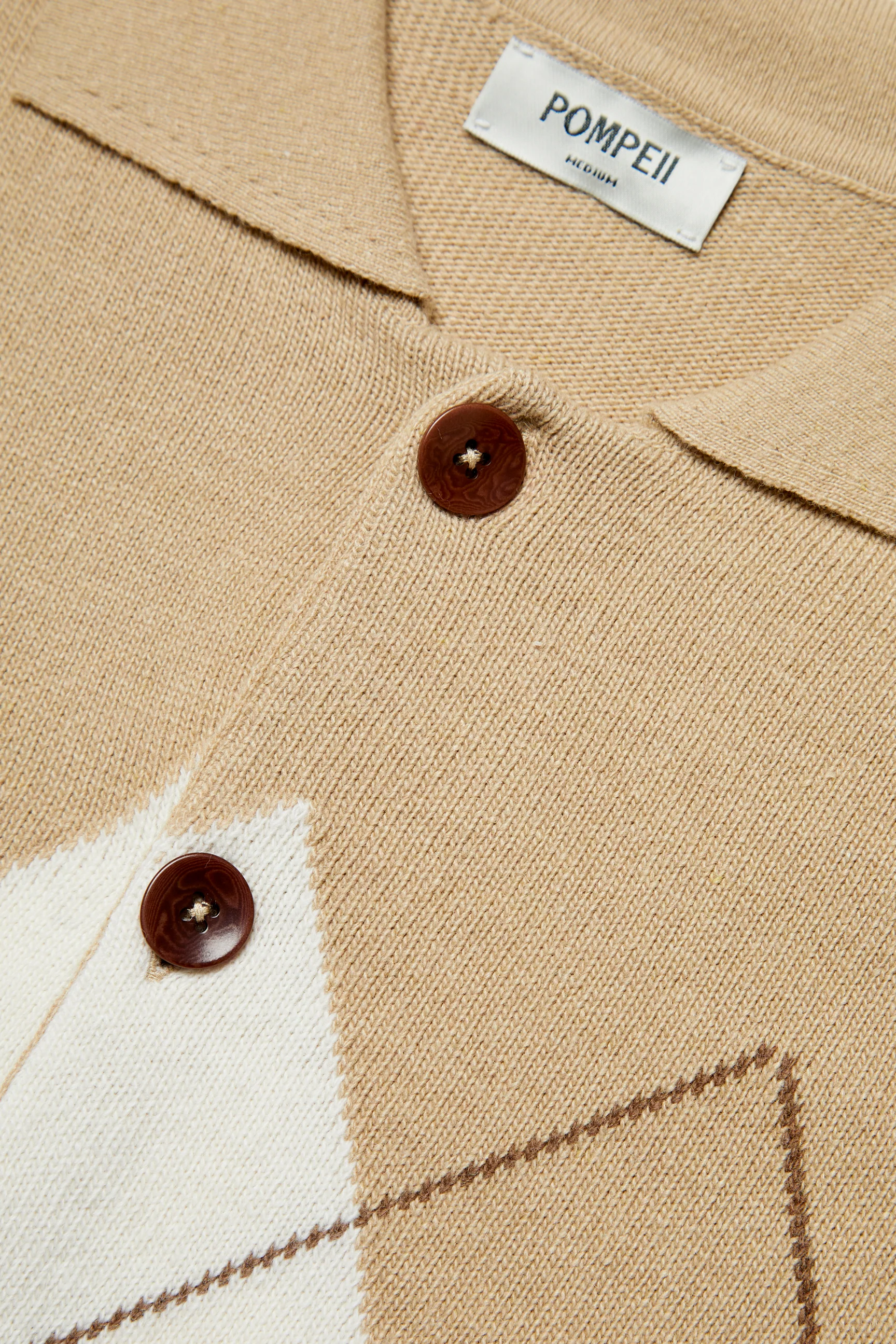 ARGYLE OCHRE CARDIGAN POLO - Image 7
