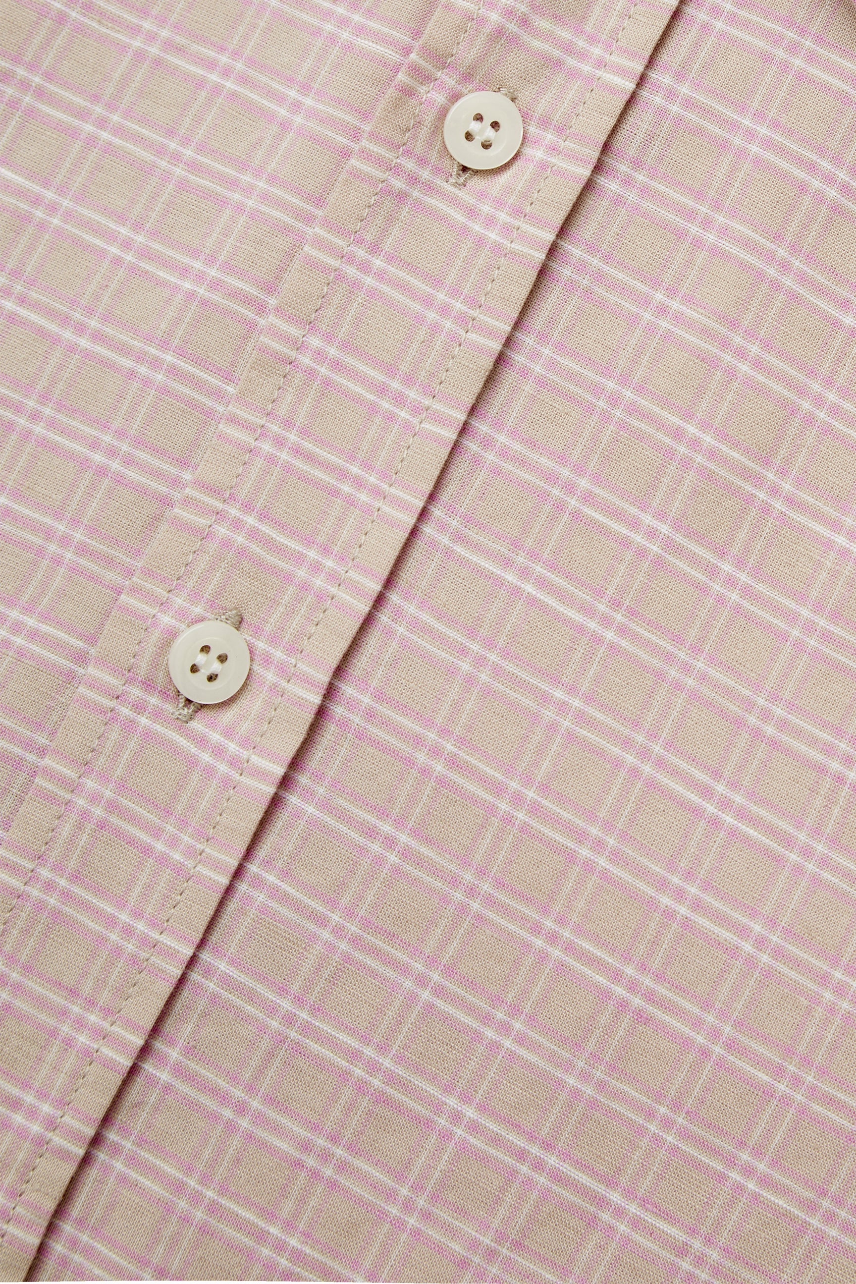 PINK MICRO CHECK RELAXED SHIRT - Image 3