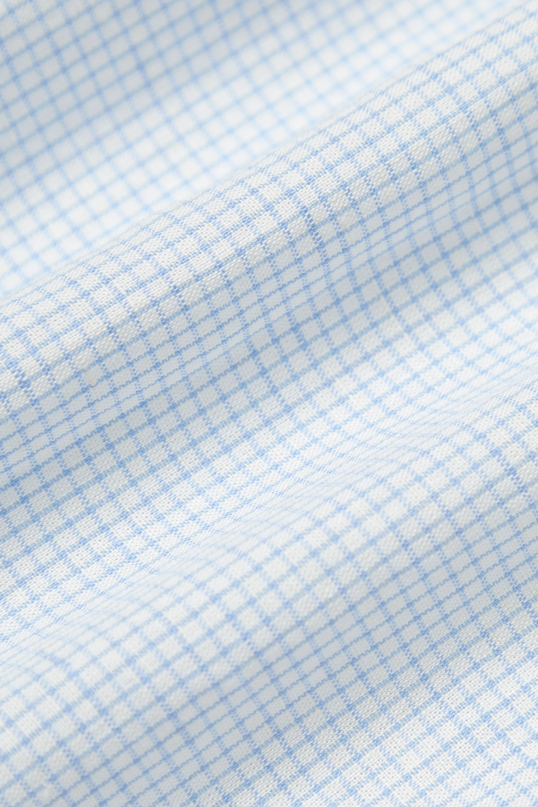 SKY BLUE MICRO CHECK LINEN BOXY SHIRT - Image 5